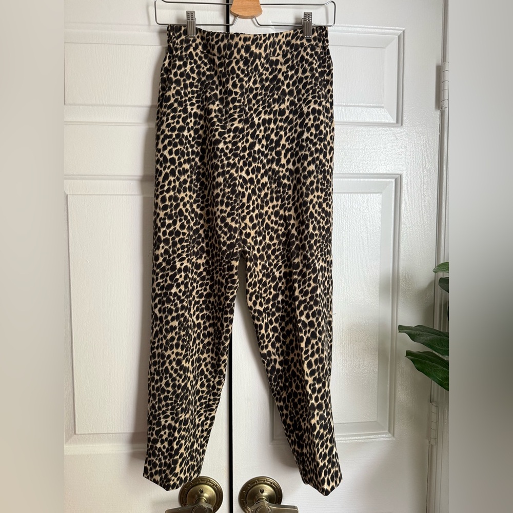 j.crew Jamie Pant in Leopard Print size 4 Baddie Office